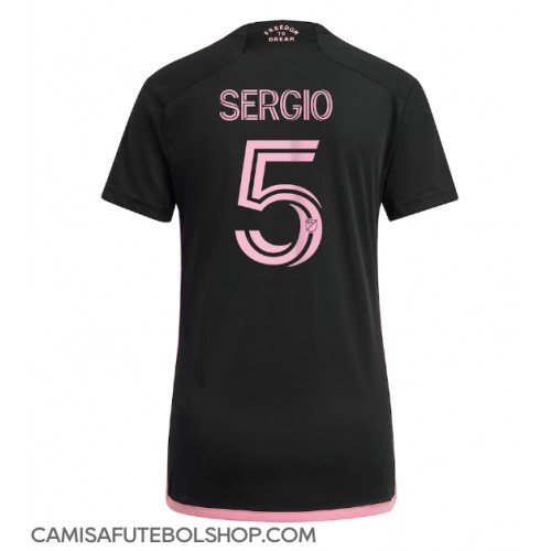 Camisa de time de futebol Inter Miami Sergio Busquets #5 Replicas 2º Equipamento Feminina 2023-24 Manga Curta